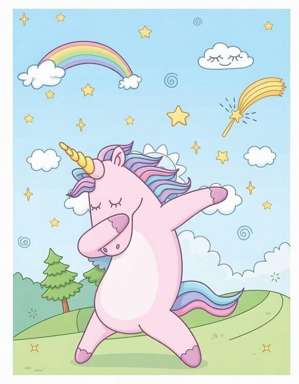 Unicorn coloring page for kids